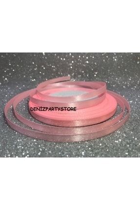 6 Mm Saten Kurdele 23 Metre (25 Yarda) 1 Adet Pembe Image 0