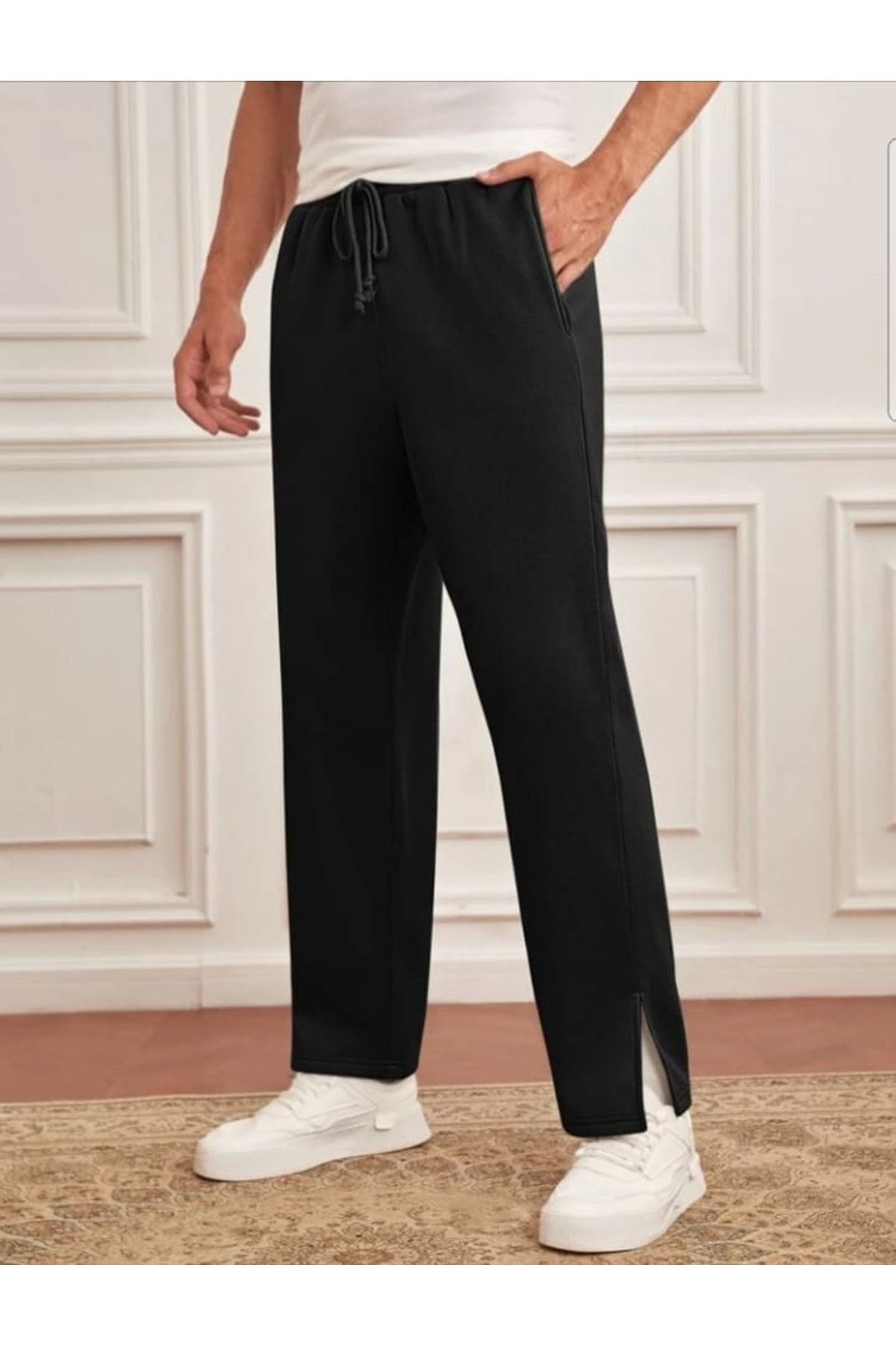 Brannd sport oversize sweatpants with slit detail Trendyol