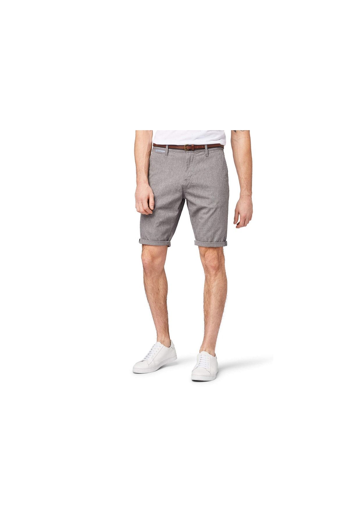 Tom Tailor Shorts - Gray - Normal Waist - Trendyol
