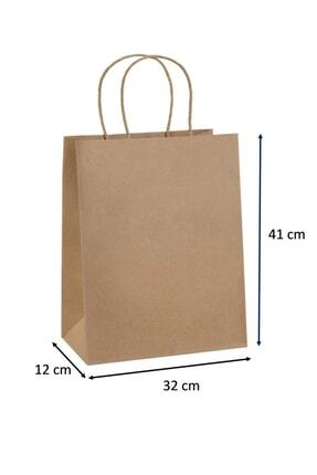 Burgu Saplı Çanta 32 Cm X 12 Cm X 41 Cm ( 50 Adet ) ( Kağıt Poşet Çanta ) Image 0