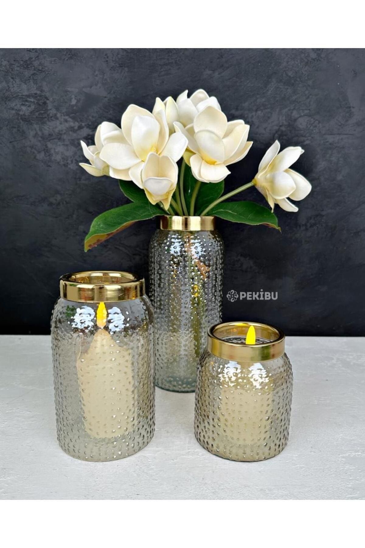 Gold glass candle holders store