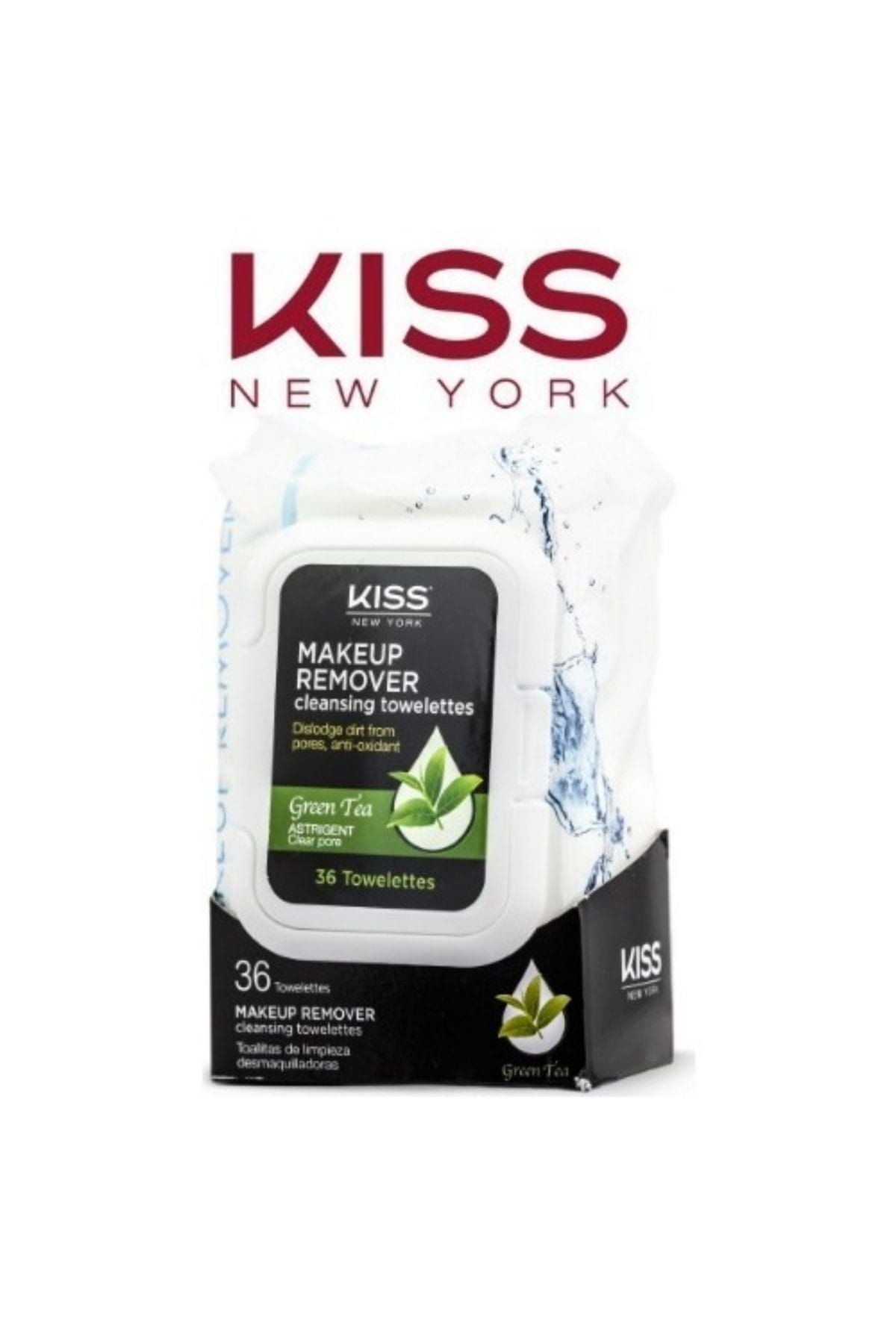 Kiss New York Yeşil Çay Özlü Makyaj Temizleme Mendili 36'lı 7315096272060