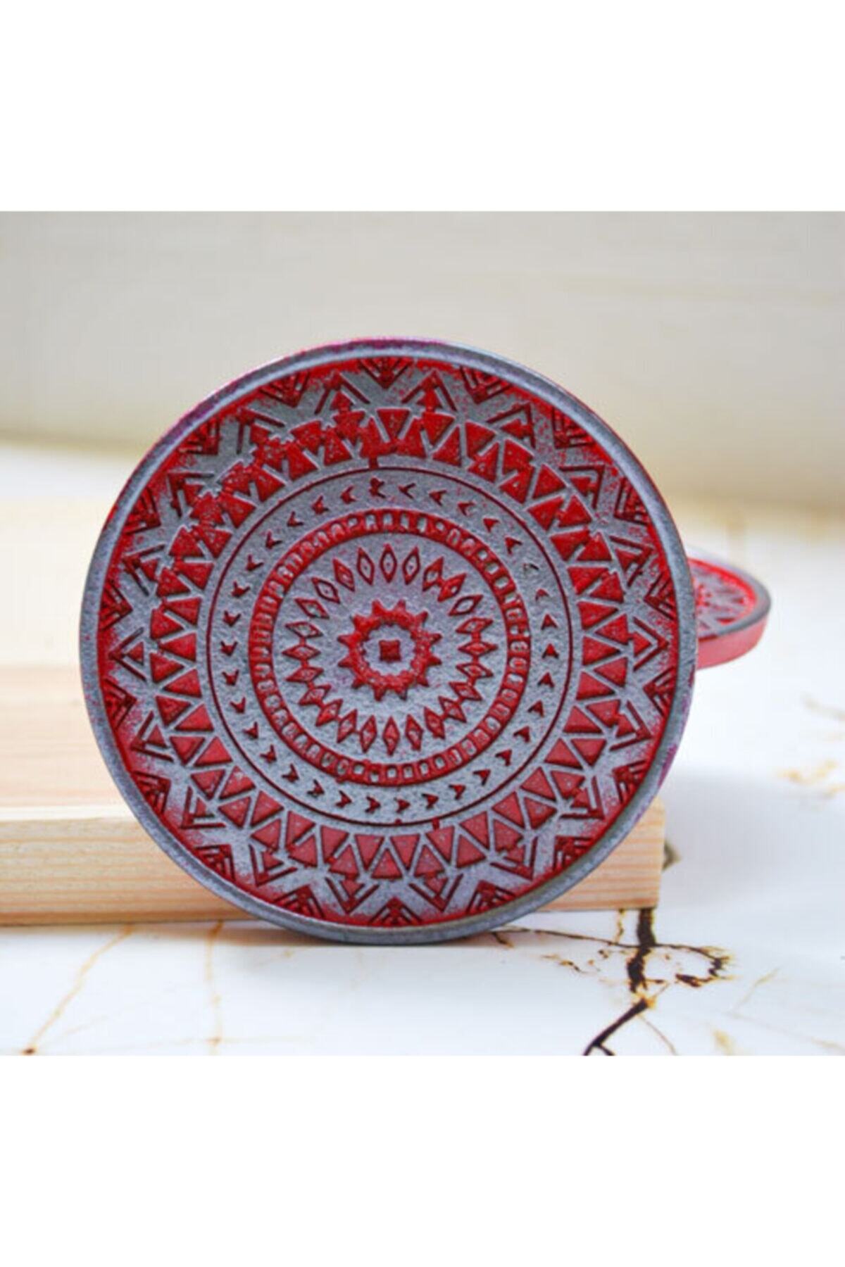 MUDİTA Beton Döküm Kırmızı Tekli Bardak Altığı Veya Mum Tabağı