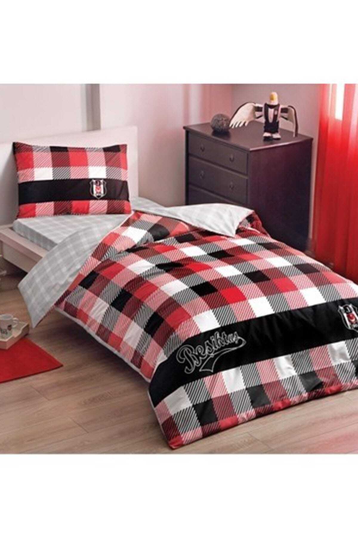 Tac Lisansli Tek Kisilik Nevresim Takimi Besiktas Ekose Fiyati Yorumlari Trendyol