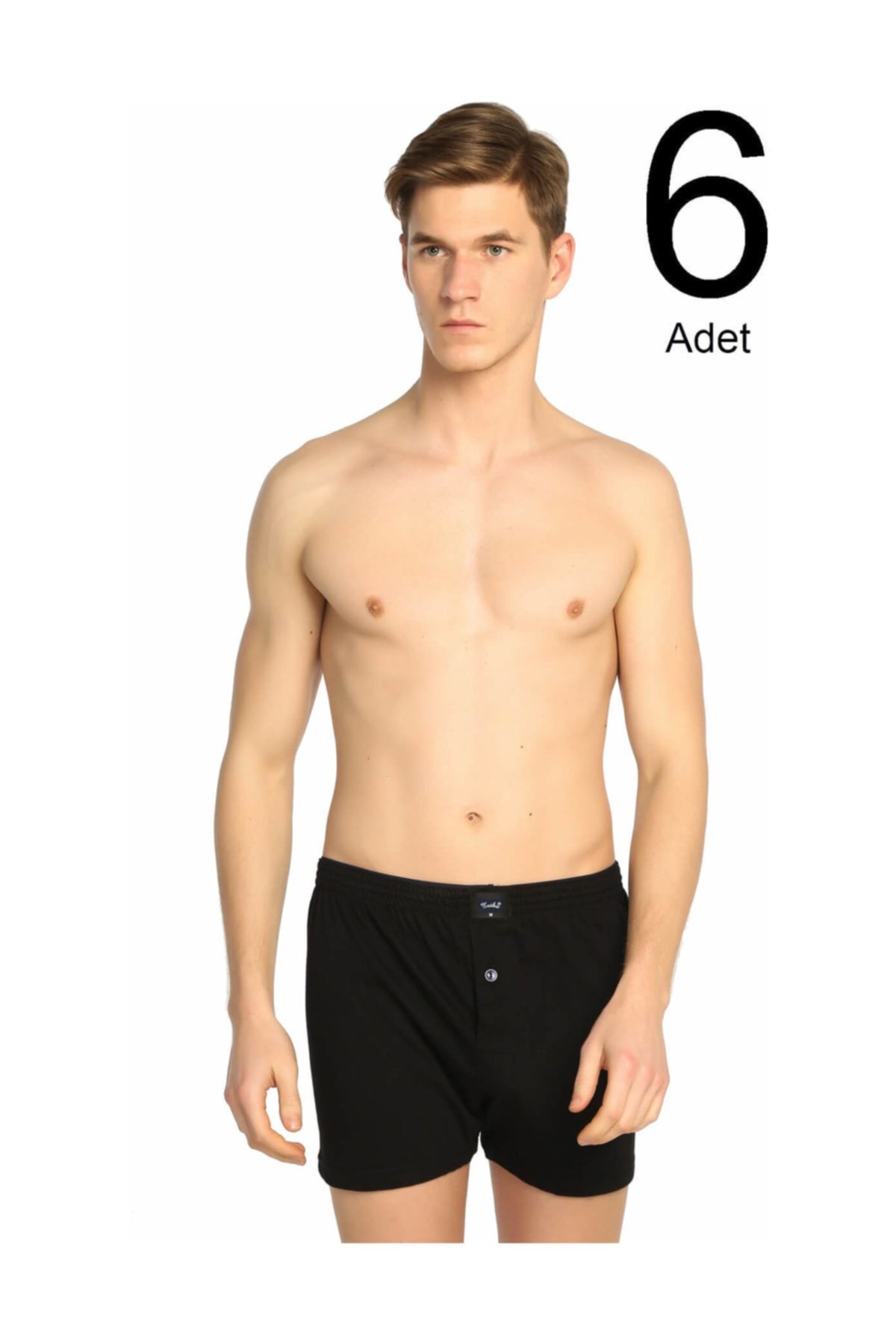 Tutku 6'lı Paket 0117 Penye Düz Erkek Boxer