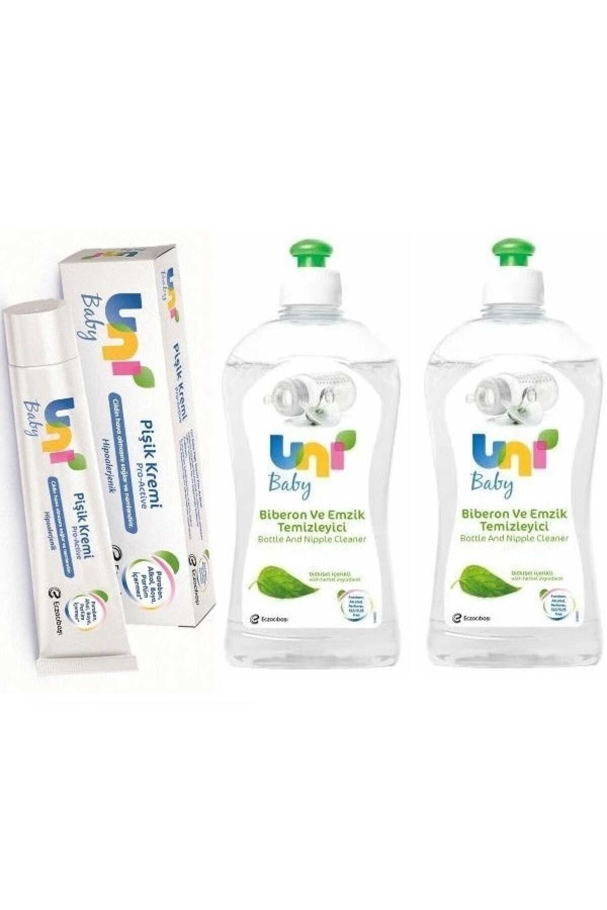 Uni Baby Biberon Ve Emzik Temizleyici 500 Ml*2+pişik Önleyici 30 Ml