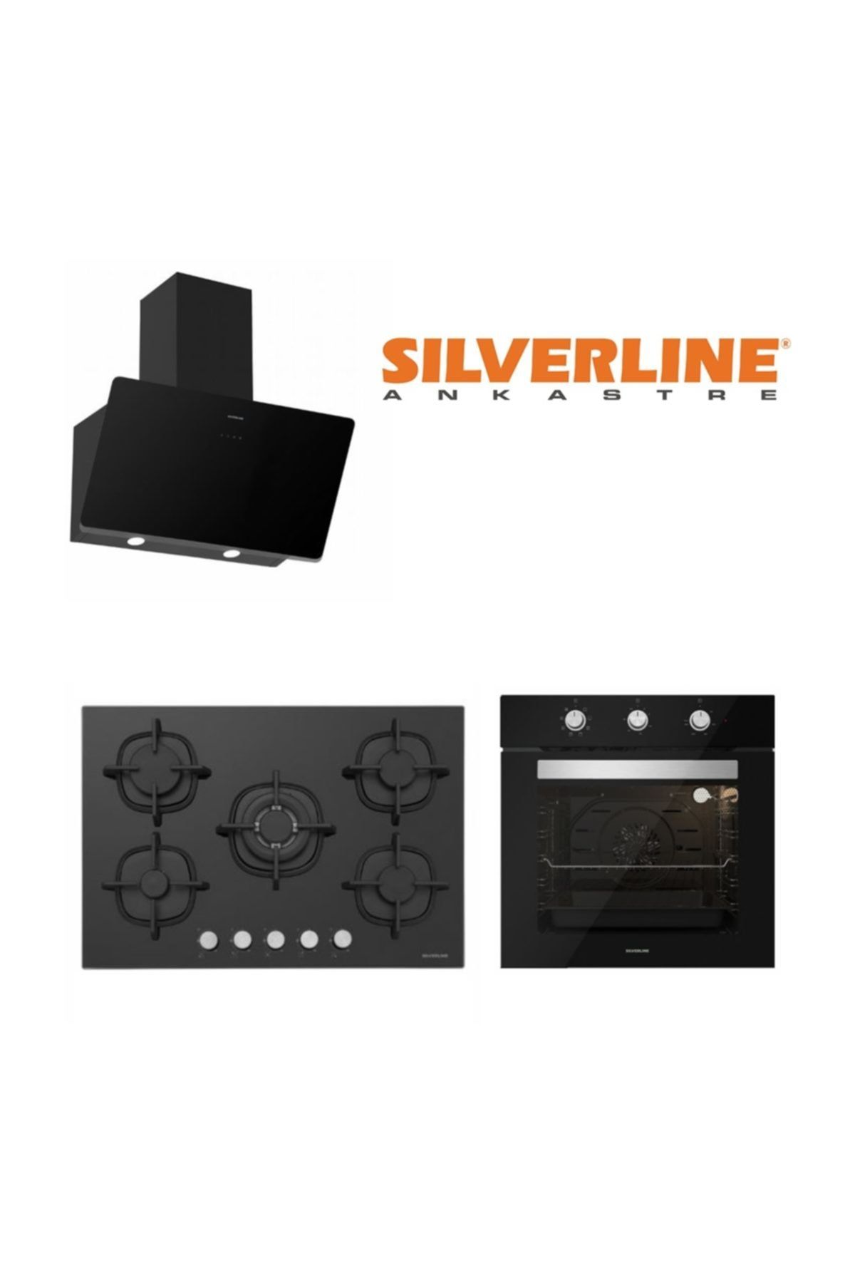 Silverline 3457 Soho Davlumbaz +cs5364b01 Ocak 75cm +bo6503b01 Fırın