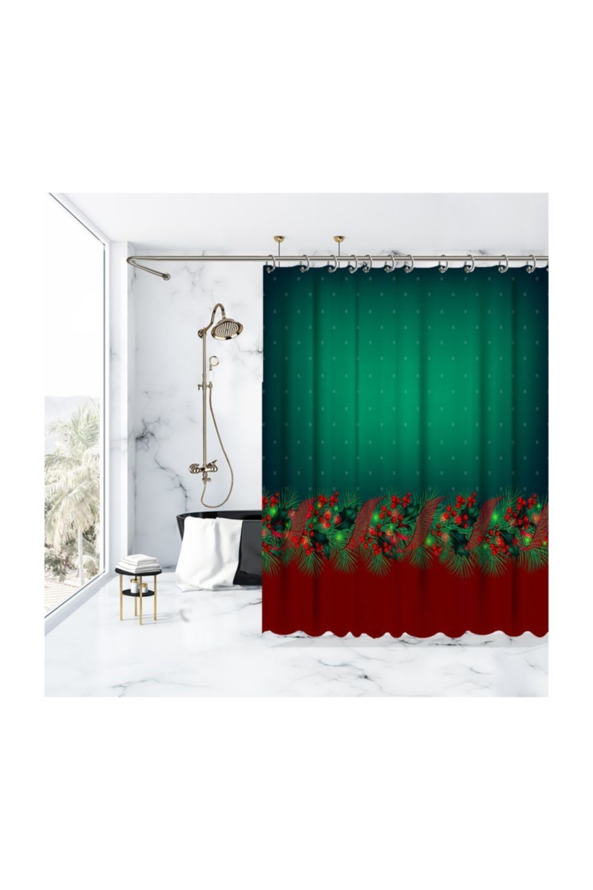 Henge Home Yeniyıl Hediye Yılbaşı Noel Süsleri ile Çam Köknar Duşperdesi