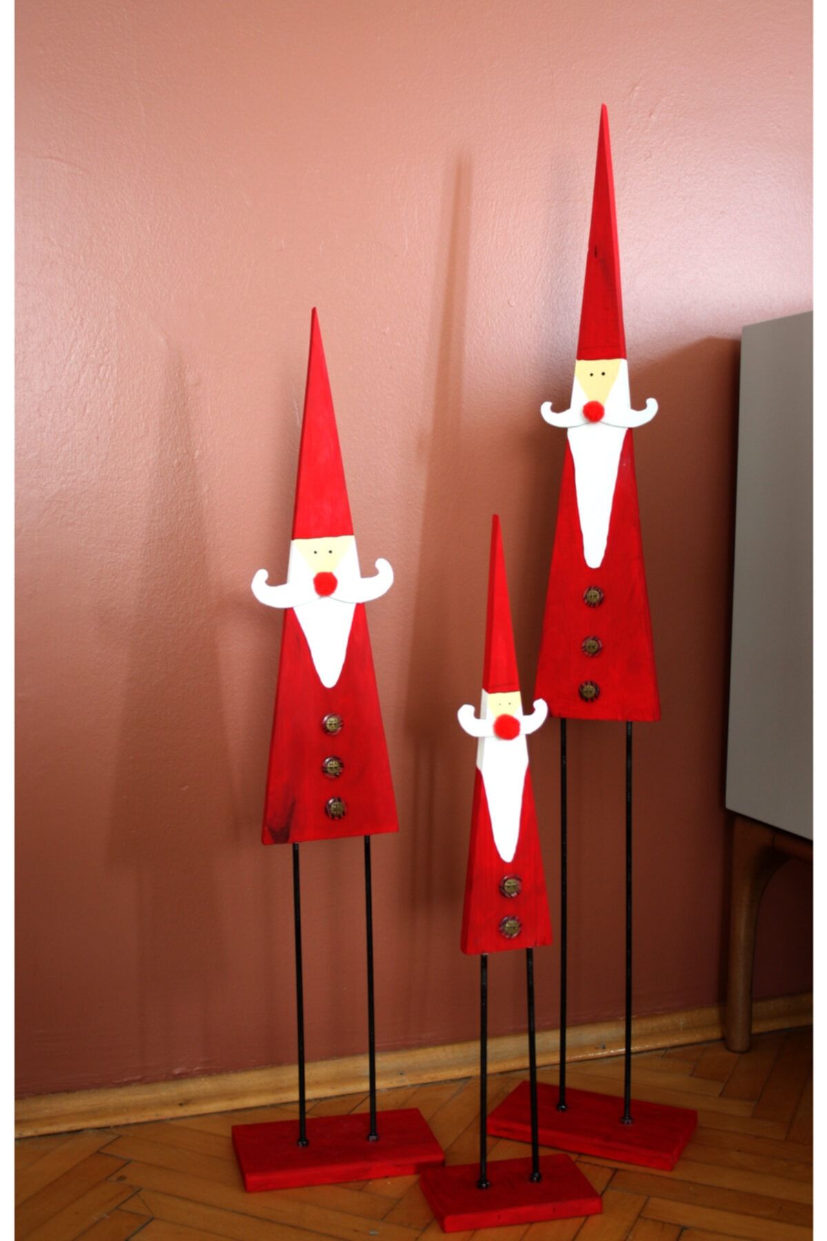 WoodAndCrafts Ahşap 3'lü Noel Baba
