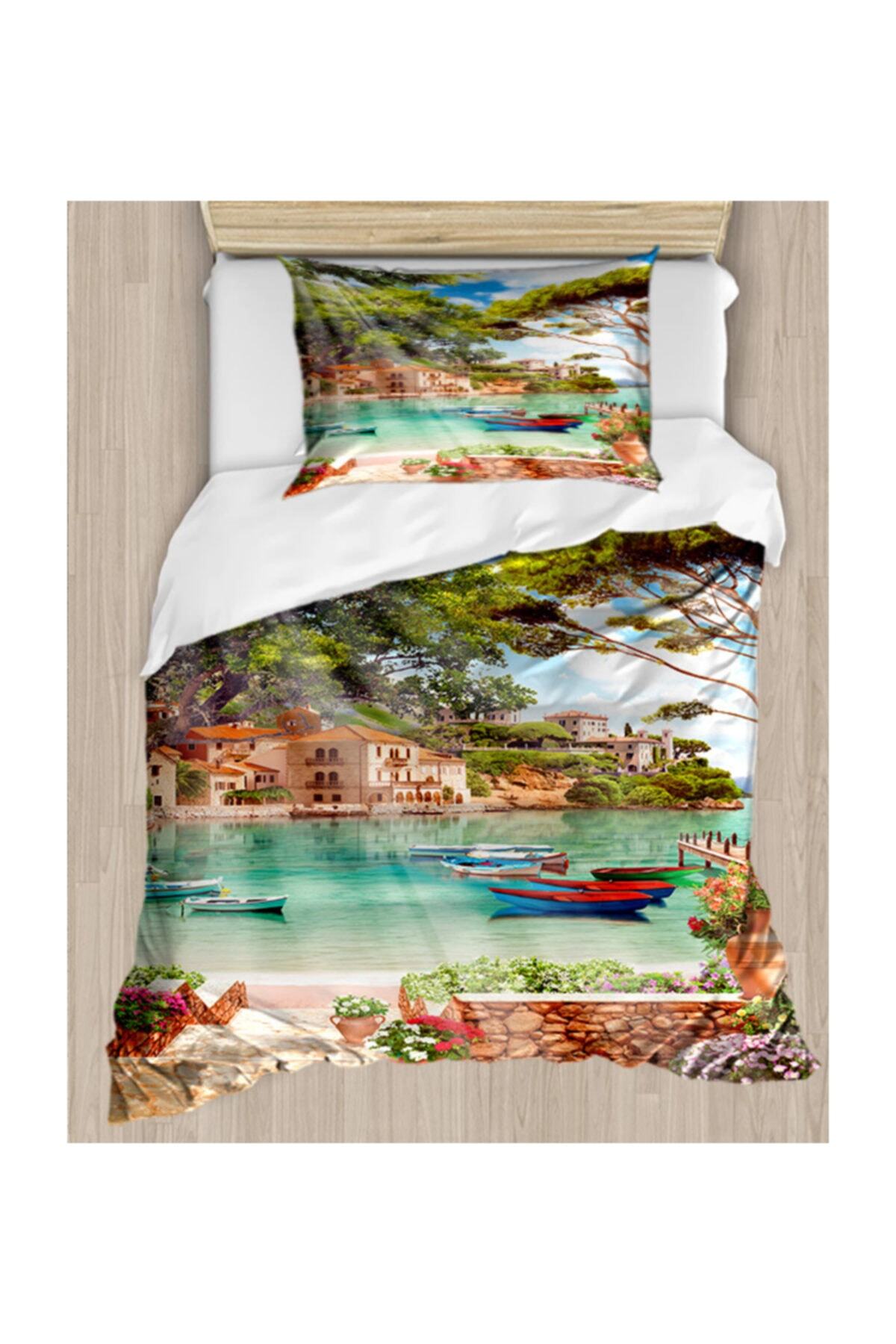 Else Else Deniz Manzarali 3d Desenli Tek Kisilik Nevresim Takimi Fiyati Yorumlari Trendyol