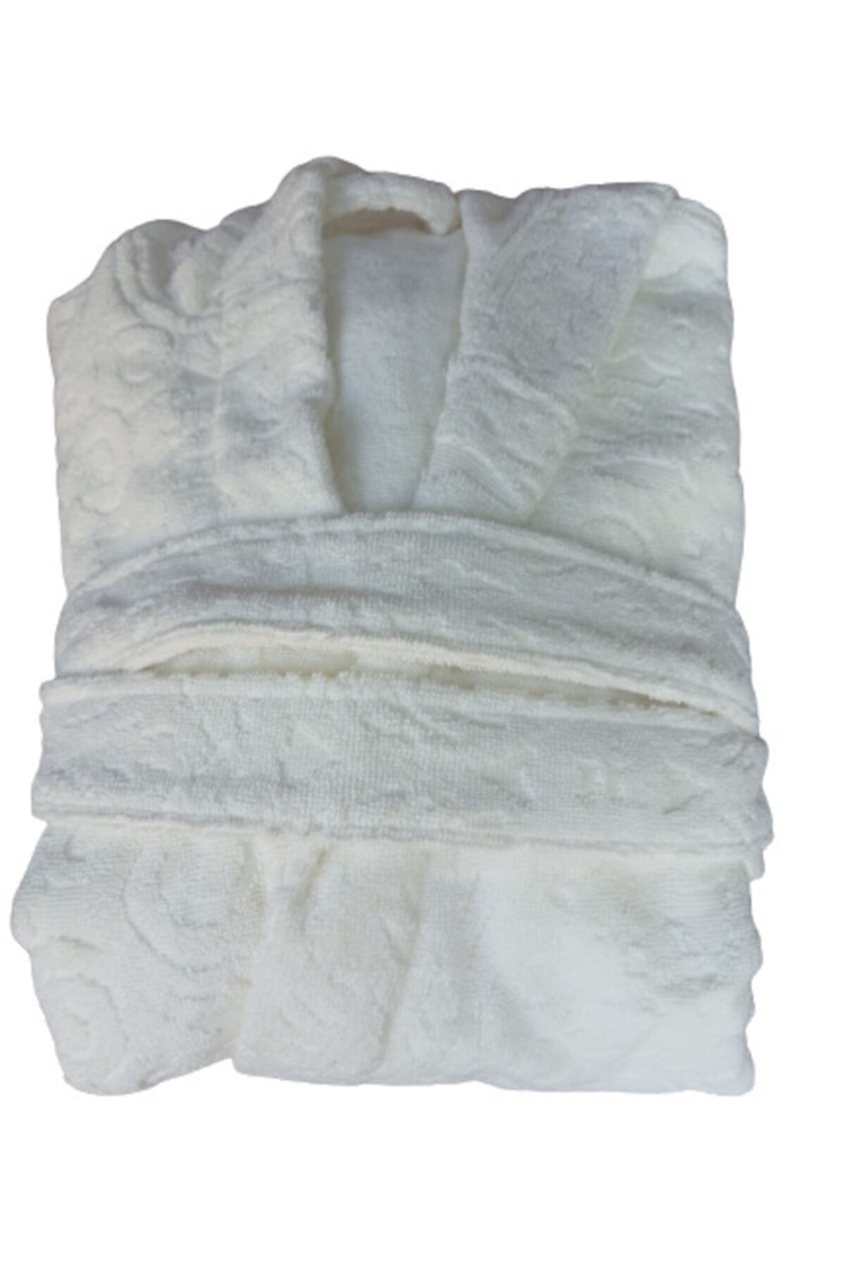 BİLGEM TEKSTİL Unisex Krem Kapişonlu Bornoz