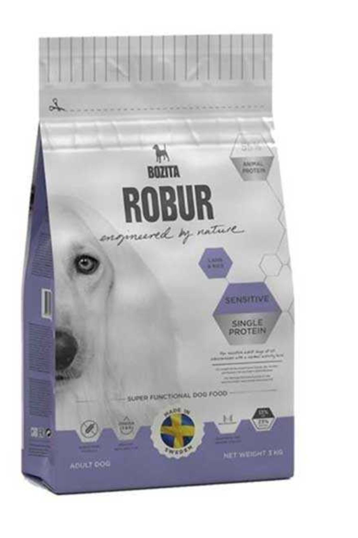 Bozita Robur Sensitive Single Protein Kuzulu Yetişkin Köpek Maması 12.5 Kg