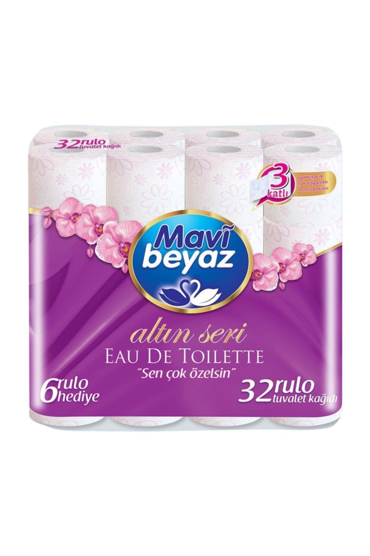Mavi beyaz 3 Katlı Kokulu Tuvalet Kağıdı 32'lı