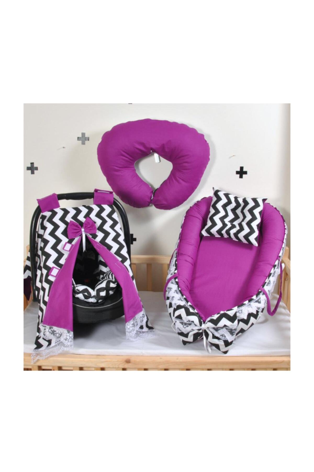 Keep Armor Babynest Bebek Beşikleri Emzirme Yastığı Puset Örtüsü Minderi Mor