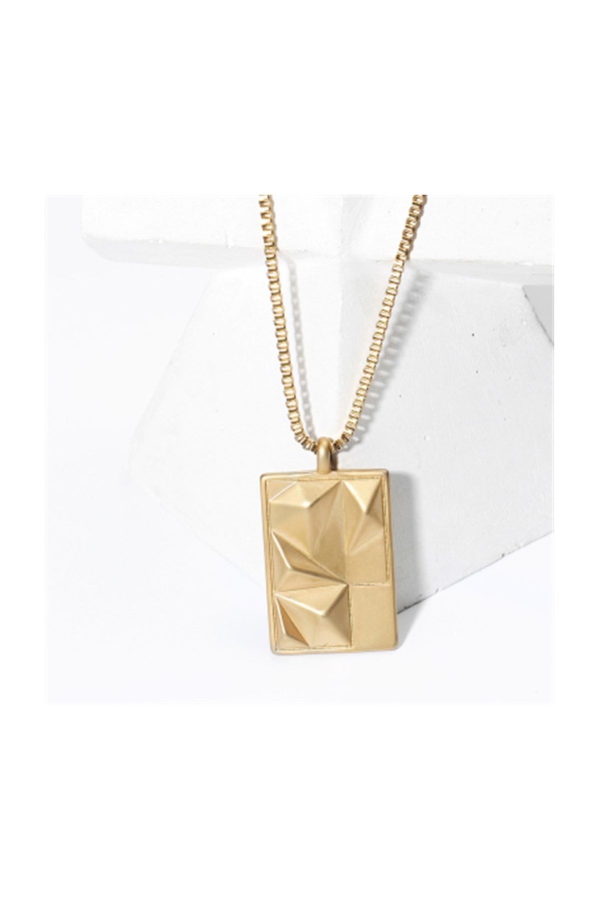 WATCHOFROYAL Mount Oblong Gold Titanyum Kolye