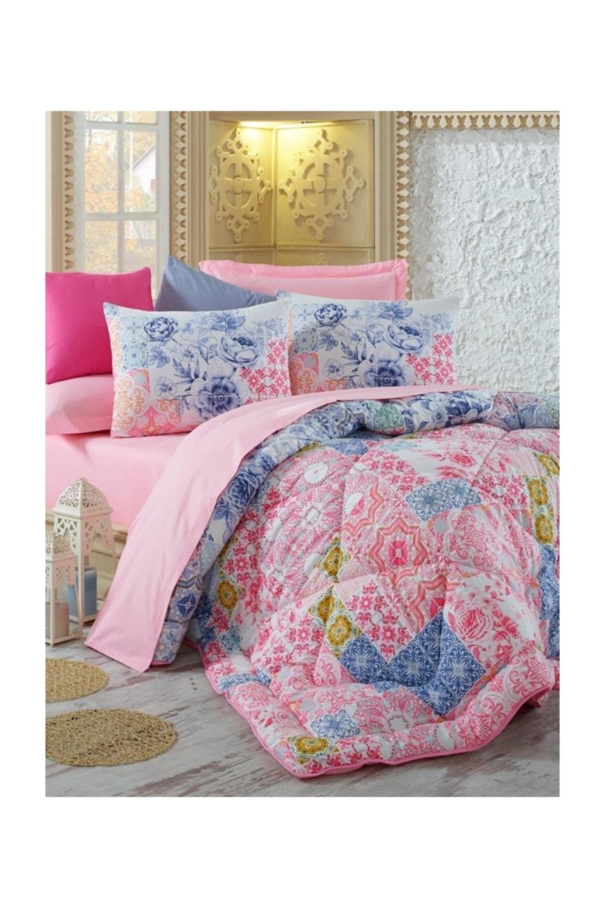 Cotton Box Tek Kişilik Uyku Seti Mosaic Pembe