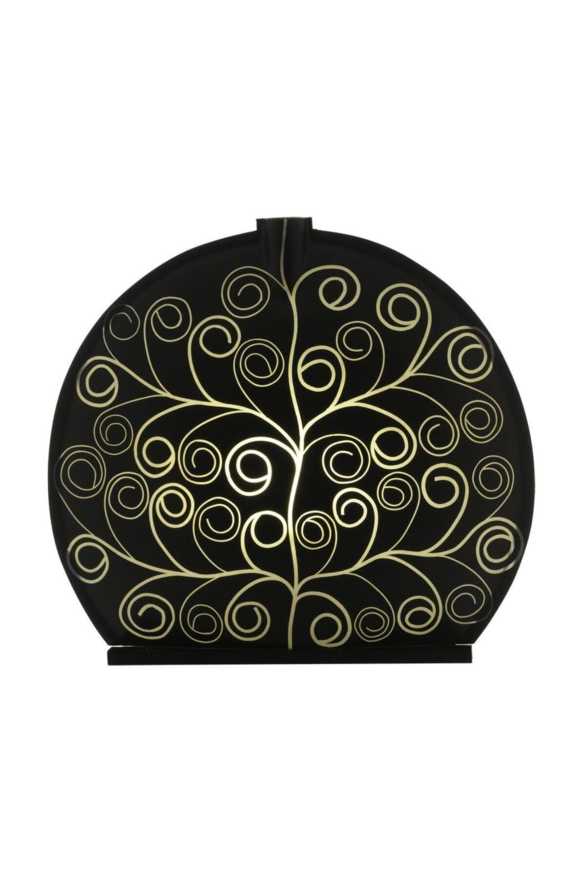 SensoHome Lamp Stone Large Arabesk Black Motif Cream Lamba