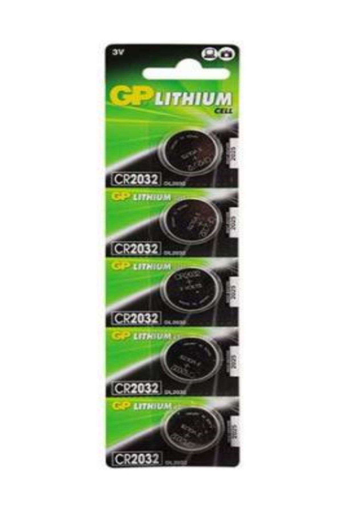 GP 5adet 3 Volt Cr2032 Lityum Düğme Para Pil(DL2032 BİOS-HESAP MAKİNASI LİTHIUM PİLİ)