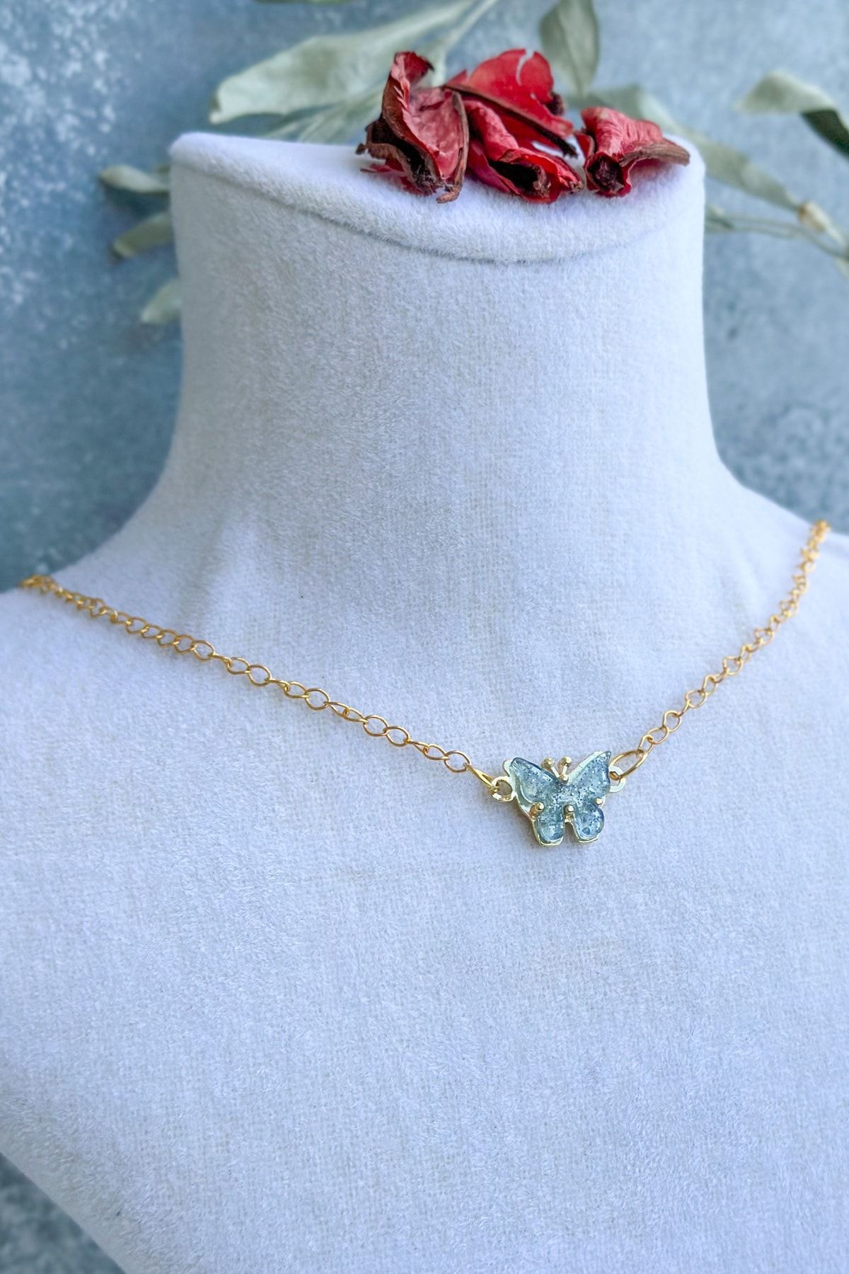 Opal cheap butterfly necklace