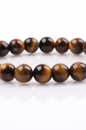 Kaplan Gözü Doğal Taş Bileklik 8 mm Küre Kesim Image 0