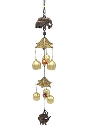 Metal Rüzgar Çanı Iki Katlı Bereket Filleri 6 Çan Feng Shui Image 0