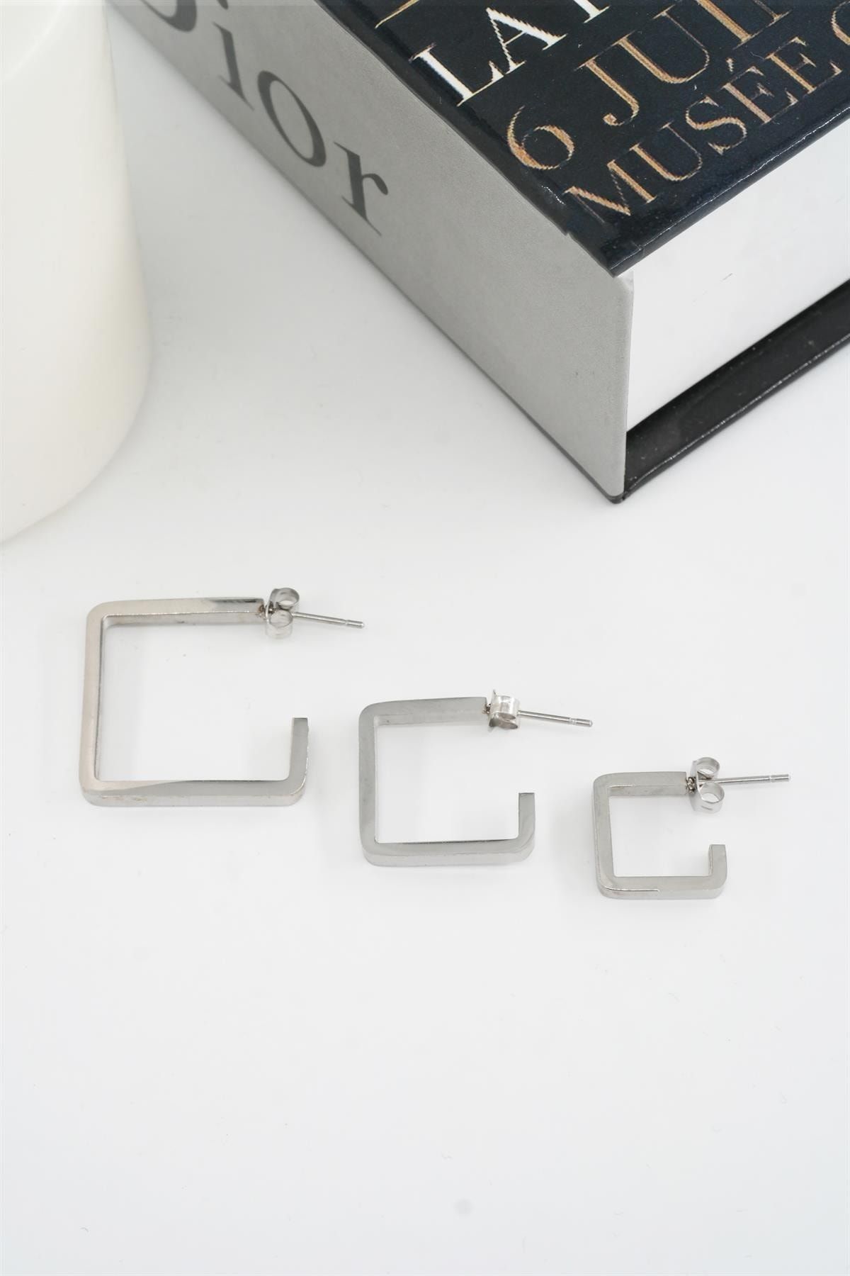 Stainless steel deals earring set