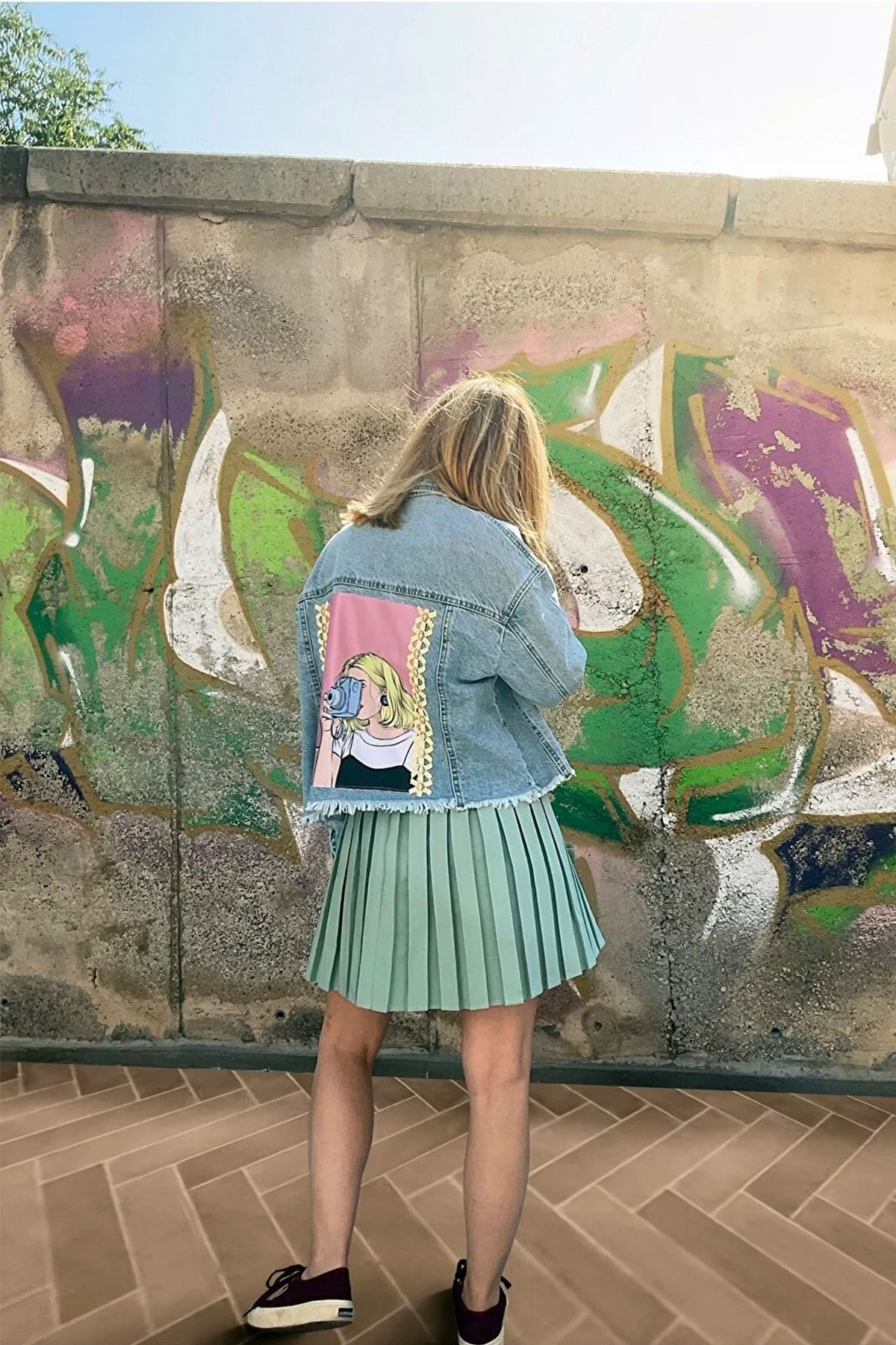 Pink panther denim jacket shop