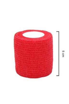 Kendinden Yapışkanlı Elastik Coban Bandaj Kırmızı Renkli 5 Cm Yapışan Koban Image 0