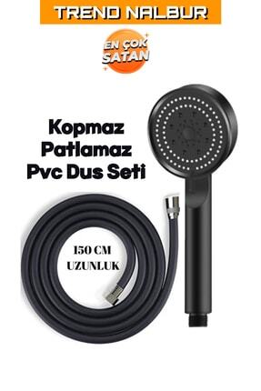 5 Fonksiyonlu Mat Siyah Duş Başlığı Seti, Kocvizyon Mat Siyah Duş Başlığı - Pvc Hortum Duş Seti Image 0