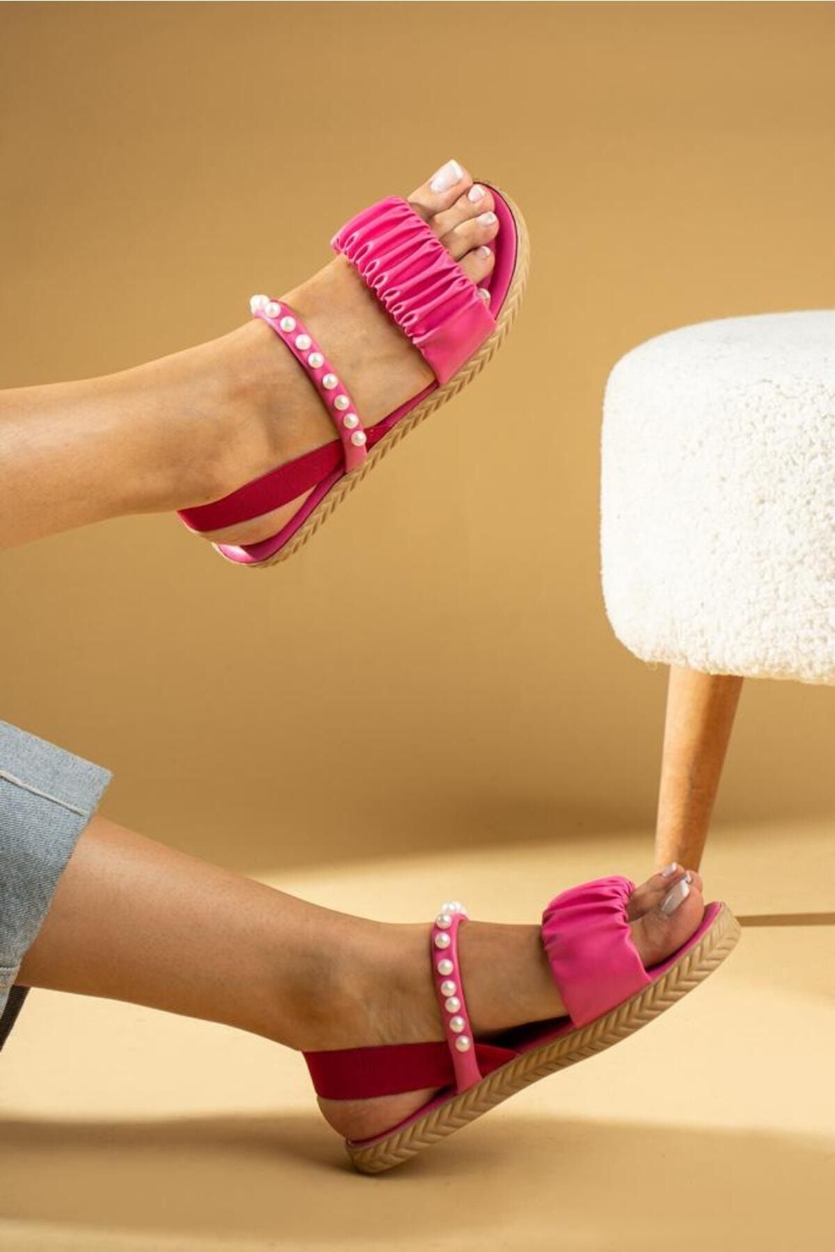 Pink pearl sandals top