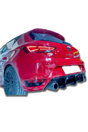 Seat Leon Mk3 2012-2020 Parlak Siyah Plastik Aero Arka Tampon Orta Flapları ⚡ Sportif Ve Dayanıklı! Image 0