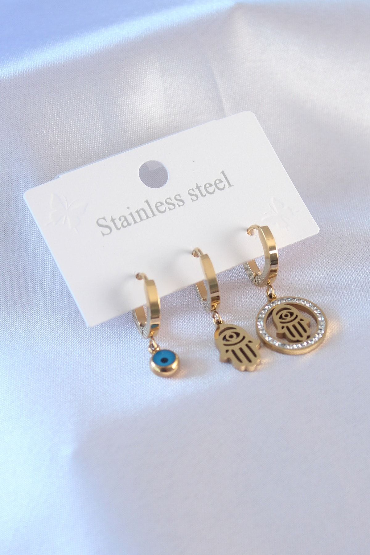 Stainless steel earring sales set
