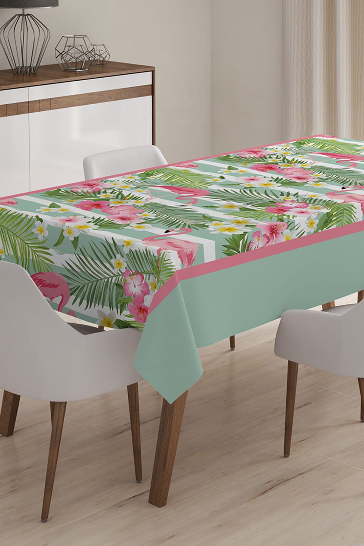 realhomes flamingo desenli dijital baskili 3d masa ortusu 120 x 140 cm fiyati yorumlari trendyol