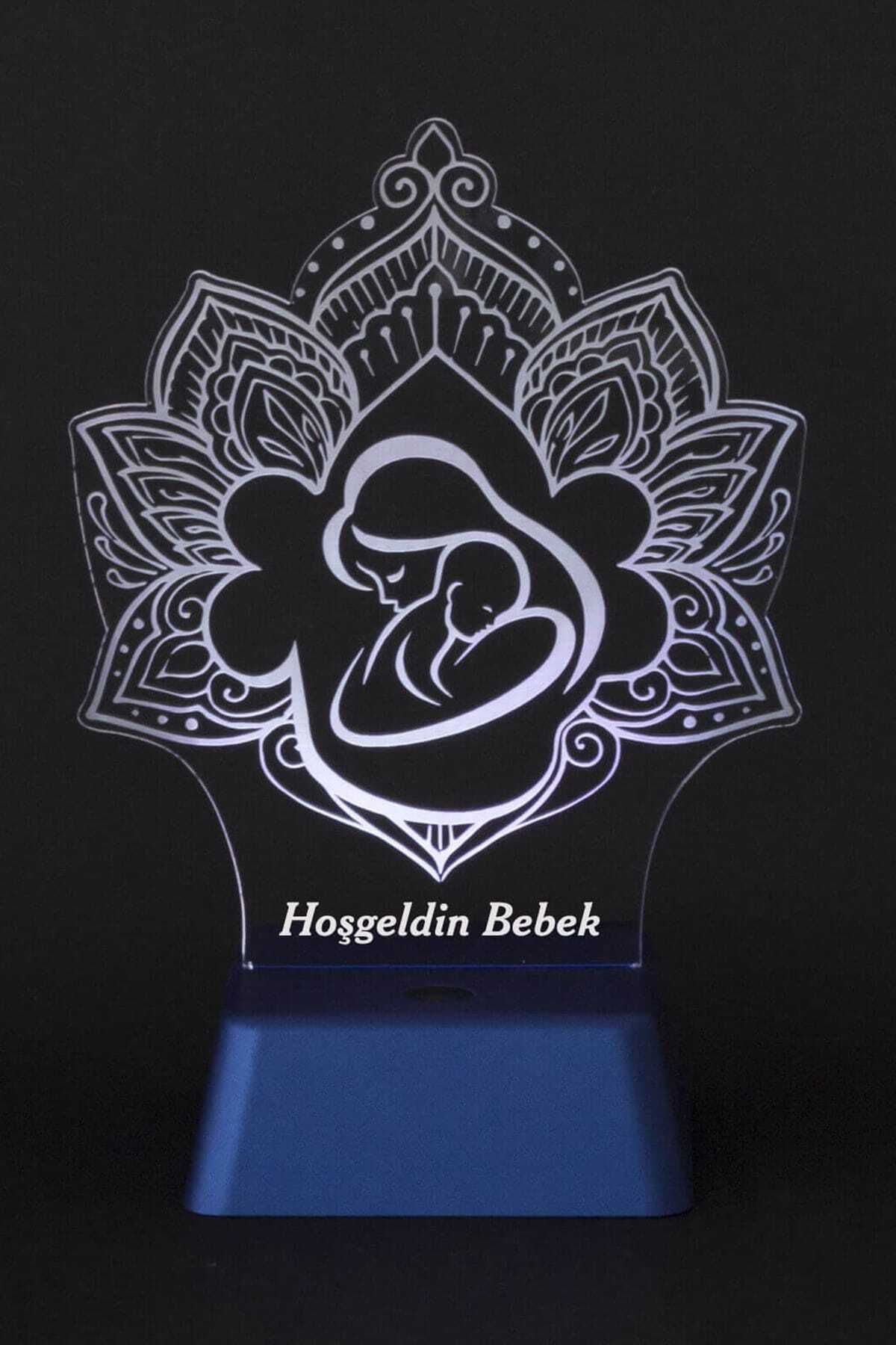 3D Light Hoş Geldin Bebek 3 Boyutlu Led Lamba