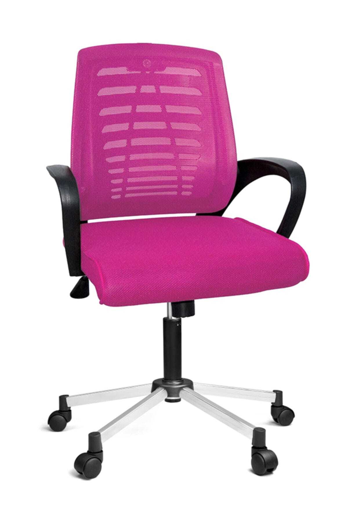 Türksit Karizma File Çalişma Koltuğu Krom Ayak Pembe