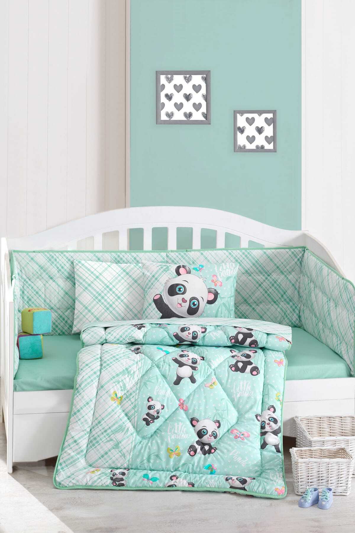 Cotton Box Ranforce Bebek Uyku Seti Panda Mint