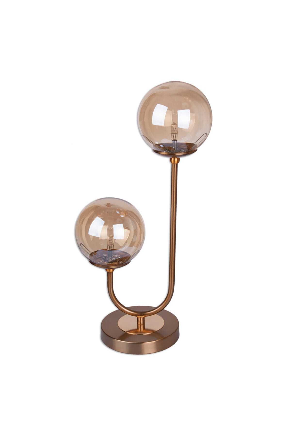 Fivorno Aydınlatma Bubble Lamp Bal Rengi Eskitme Tasarım Masa Lambası