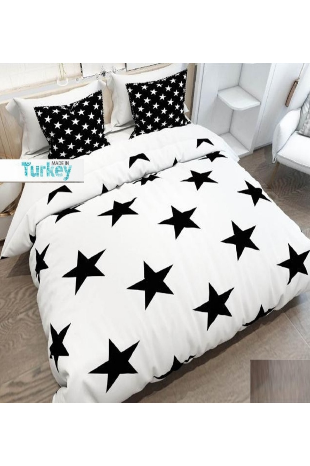 Else Cift Kisilik Siyah Beyaz Yildizli 3d Desen Nevresim Takimi Fiyati Yorumlari Trendyol