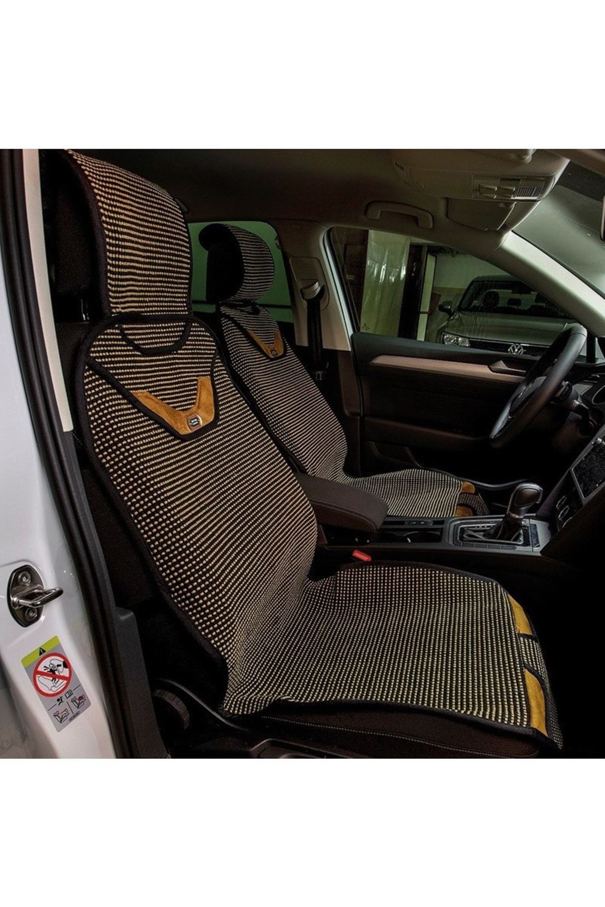 Space Citroen Tüm Modellerine Uyumlu Senturk Auto Kilim Minder 2 li Set Ön Koltuklara Bej Siyah