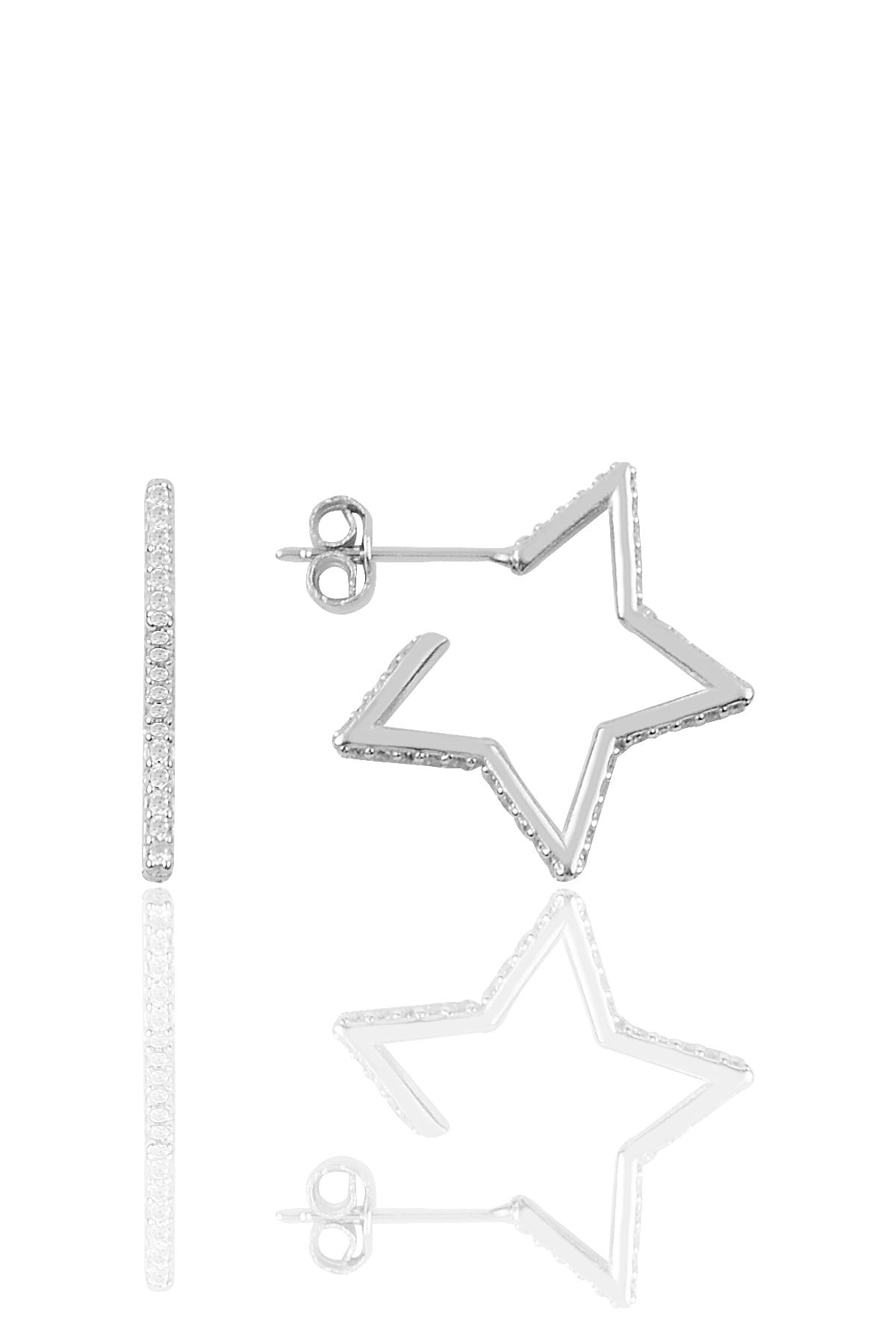 Söğütlü Silver Gümüş Star Küpe SGTL9829