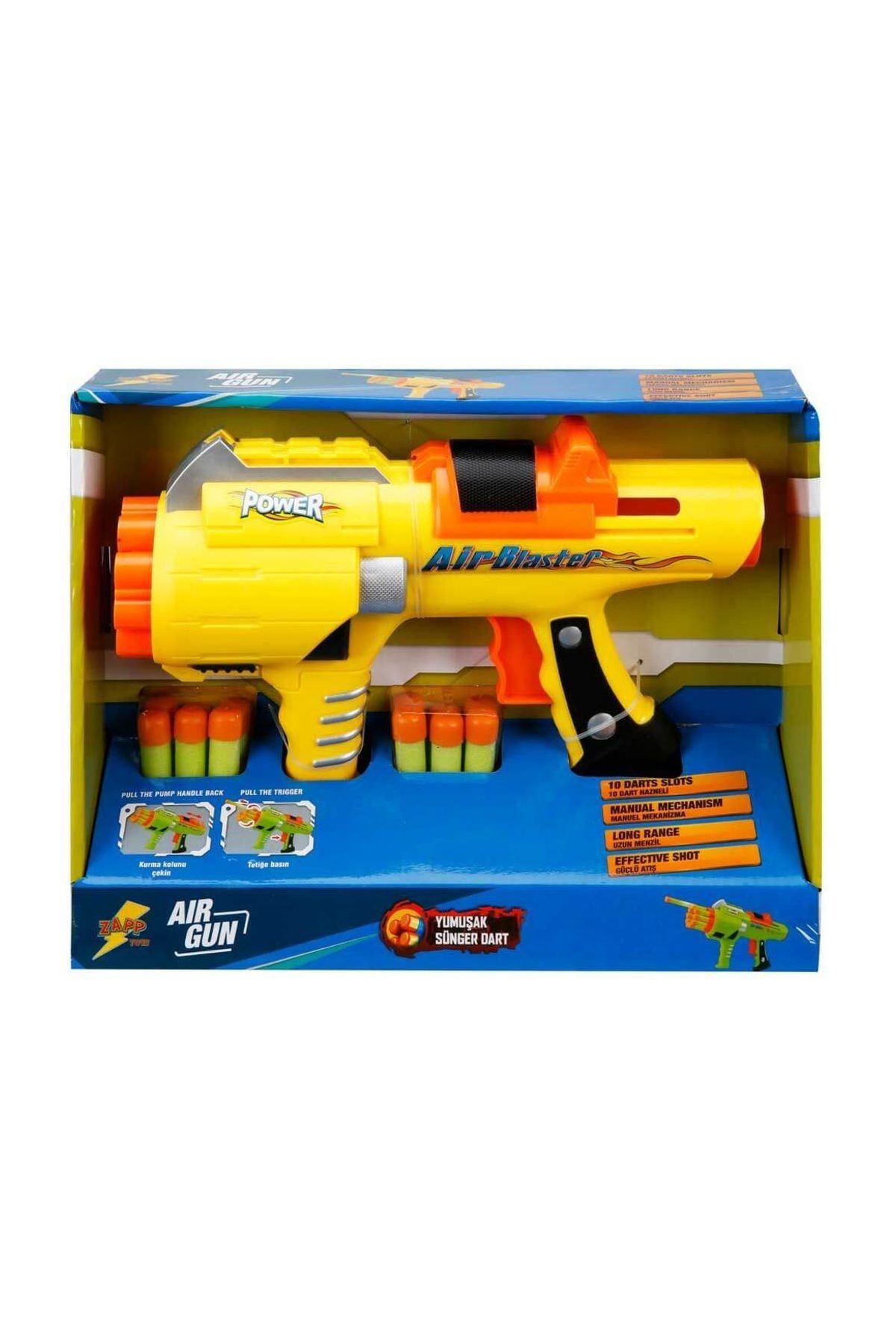 Zapp Toys Air Gun Sünger Disk Atan Silah - Sarı