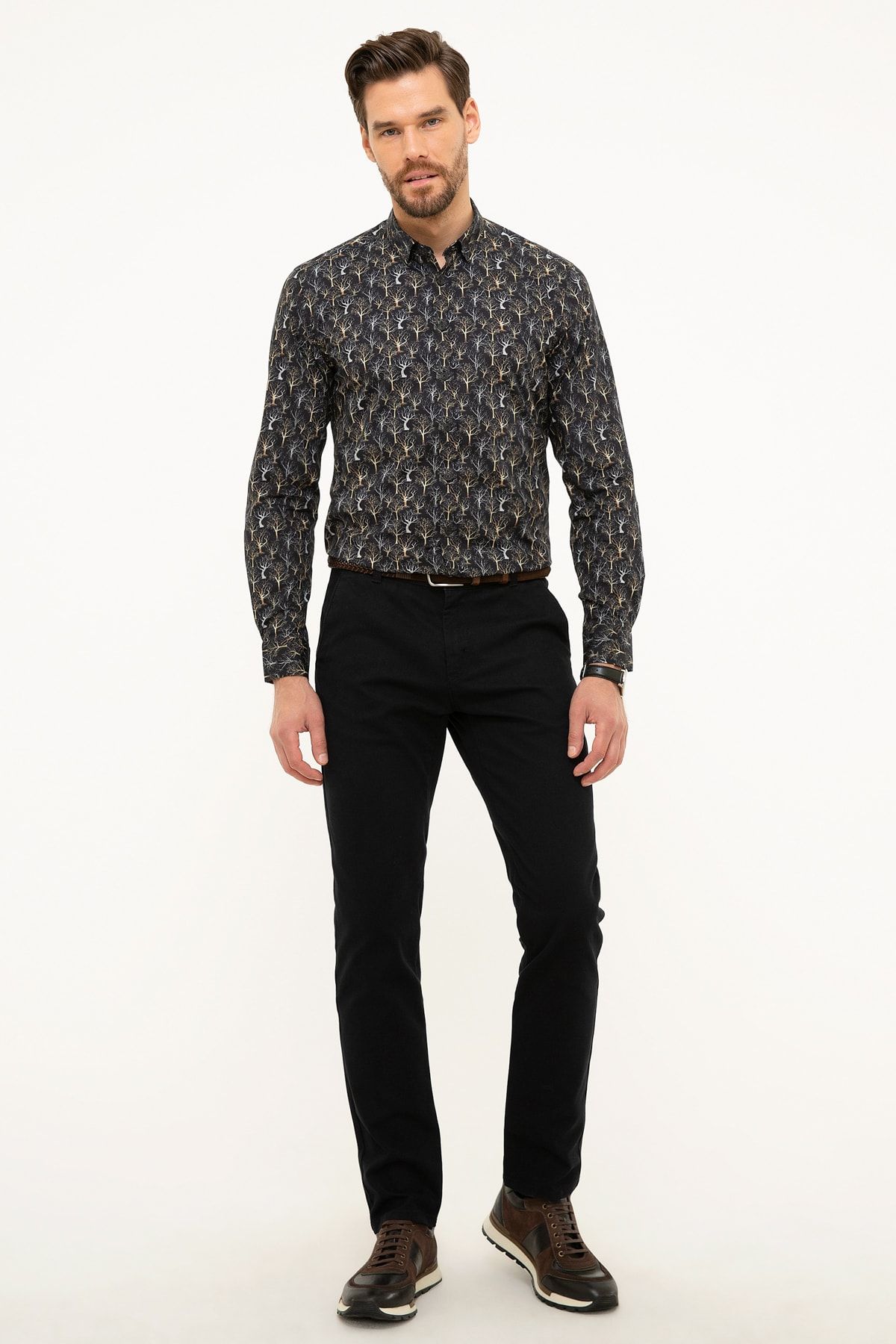 Pierre Cardin Erkek Siyah Slim Fit Chino Pantolon