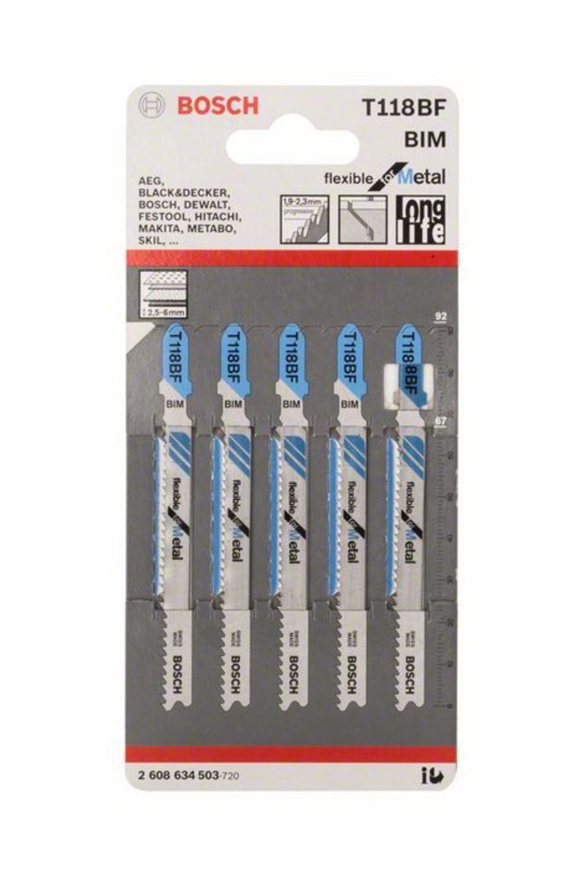 Bosch T 118 Bf Flexible For Metal 5'Li Dekupaj Testeresi Bıçağı