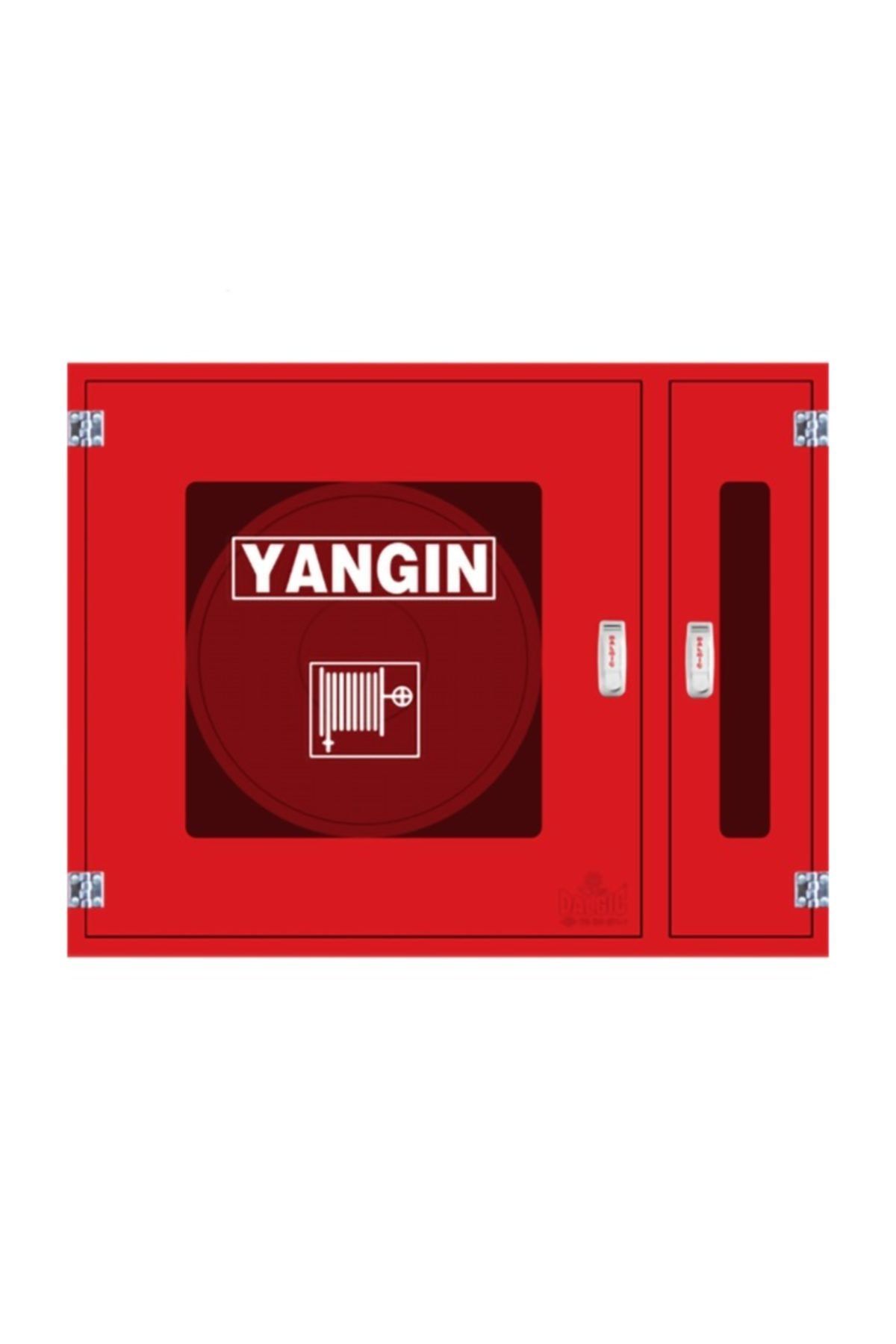 Dalgıç Yangın Dolabı 70x90x23 1”20mt Kauçuk Hortumlu 1'' Vanalı Cam Kapak Tüp Bölmeli Yangın Dolabı En671-1