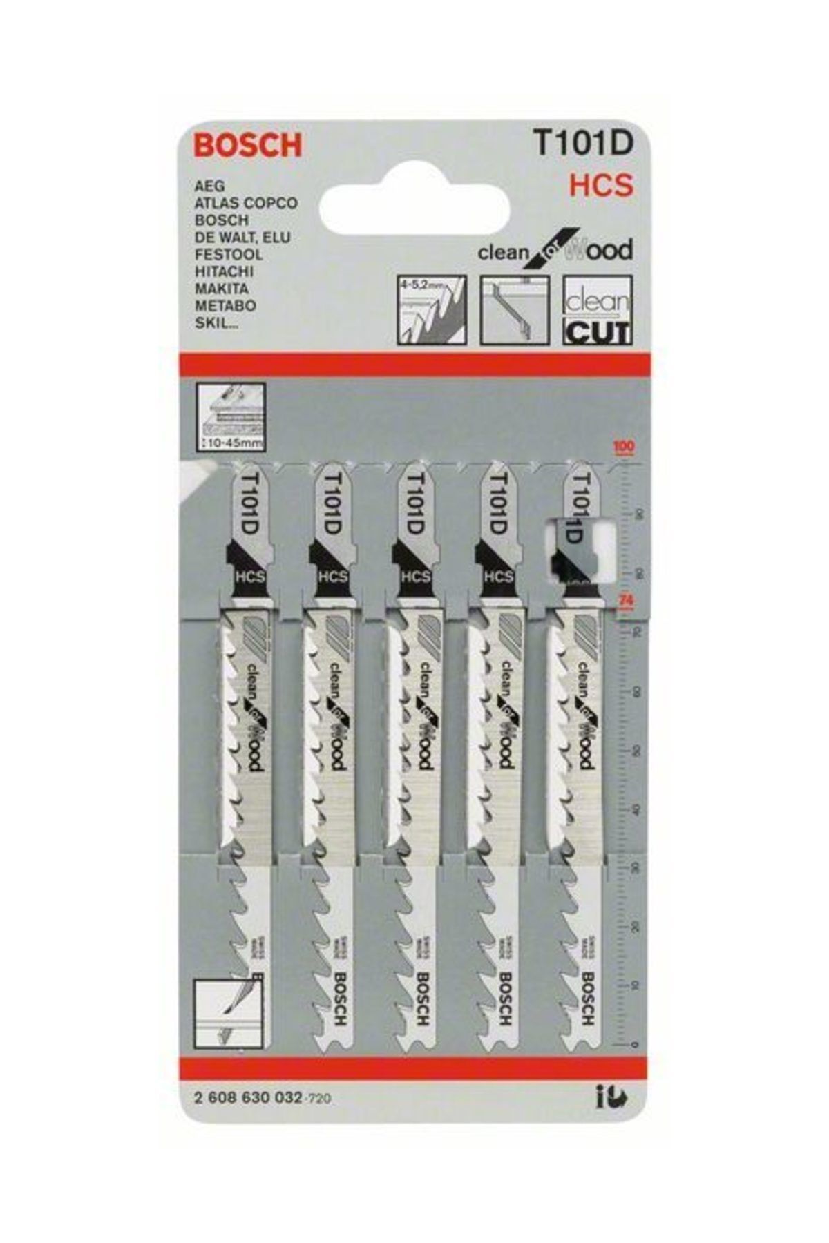 Bosch T 101 D Clean For Wood 5'Li Dekupaj Testeresi Bıçağı