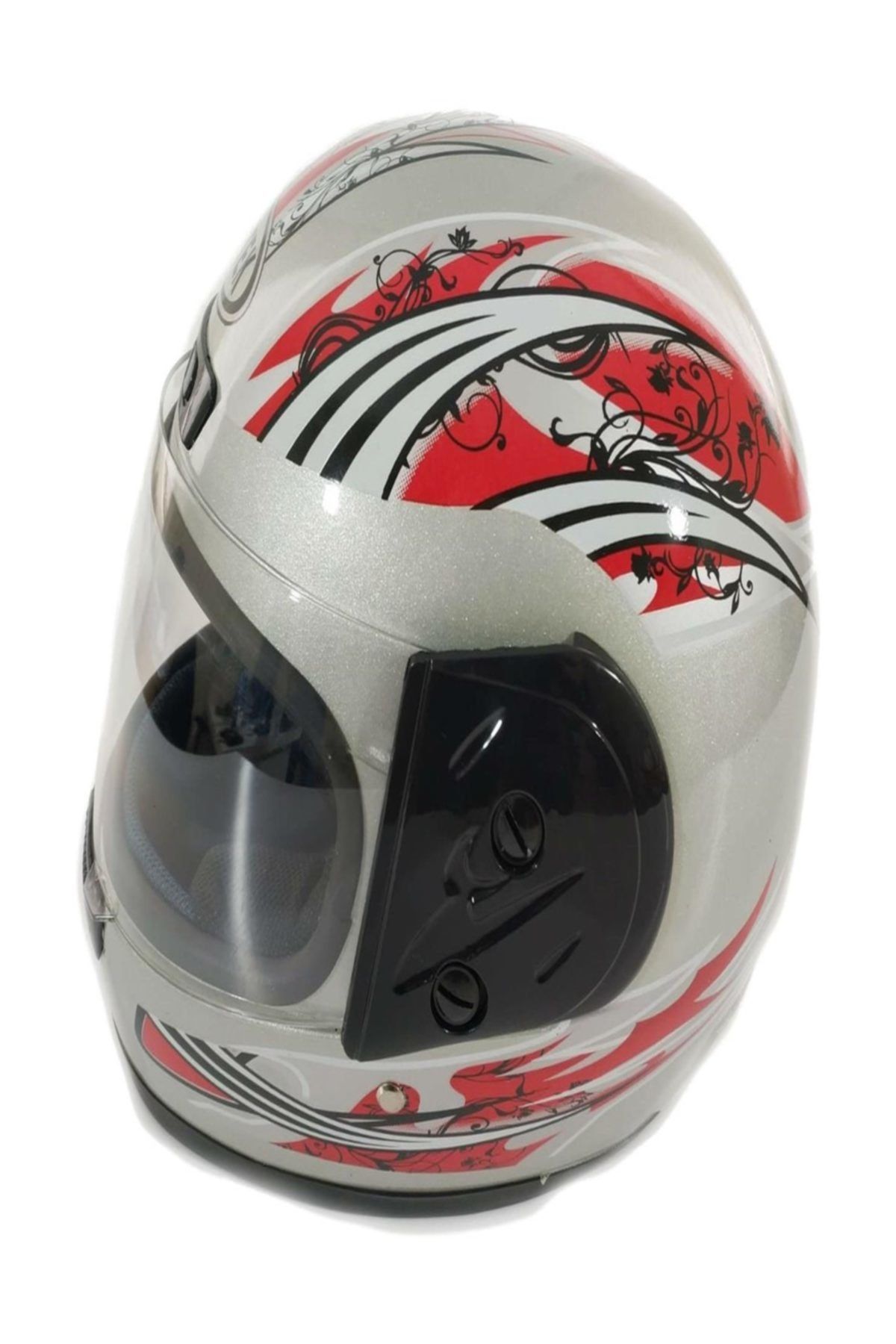 renn kask retro ful face motor kaski ful kapali kask gri gumus fiyati yorumlari trendyol