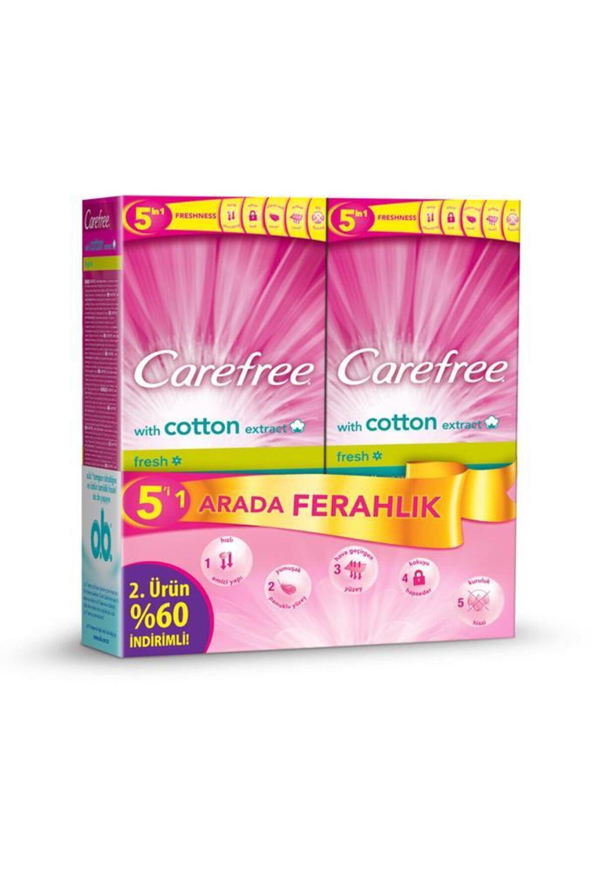 Carefree Fresh Scent Normal Cotton 3D Comfortgünlük Ped 20 Li x 2 Adet