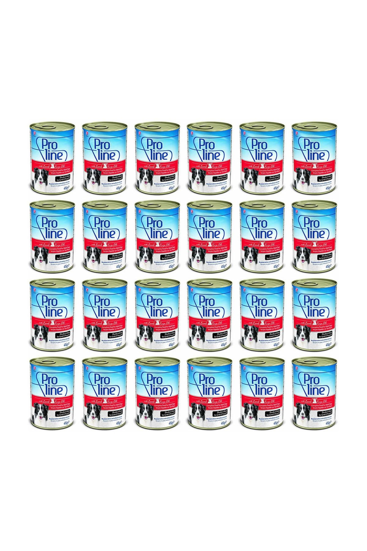 Pro Line Kuzulu Et Parçacıklı Köpek Konservesi 415 gr x 24 Adet