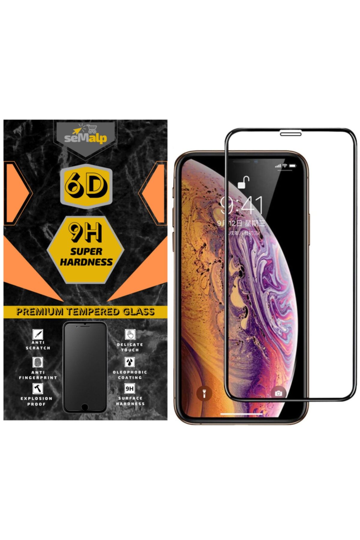 seMalp Apple Iphone 11 Pro Uyumlu 9h Temperli 6d Tam Kaplayan Ekran Koruyucu Cam