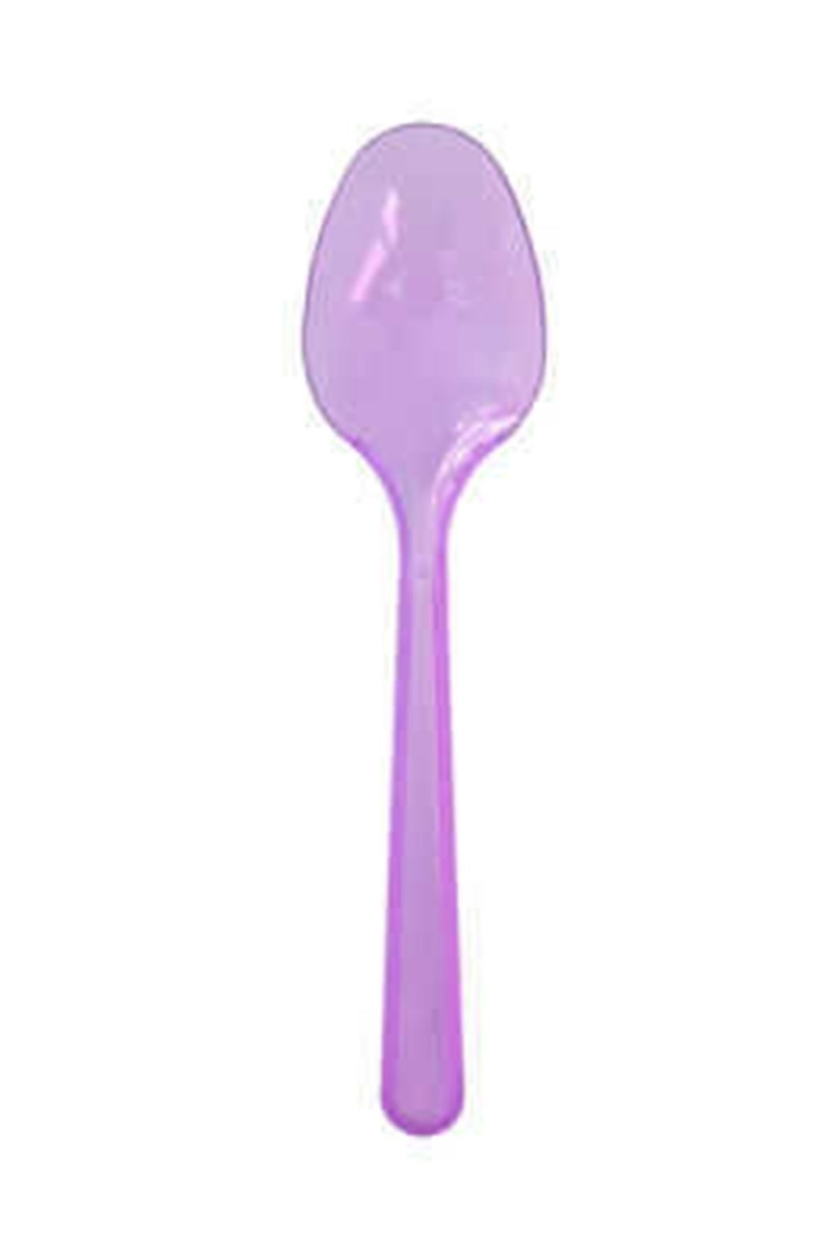 Partici Mor Transparan Plastik Kaşık